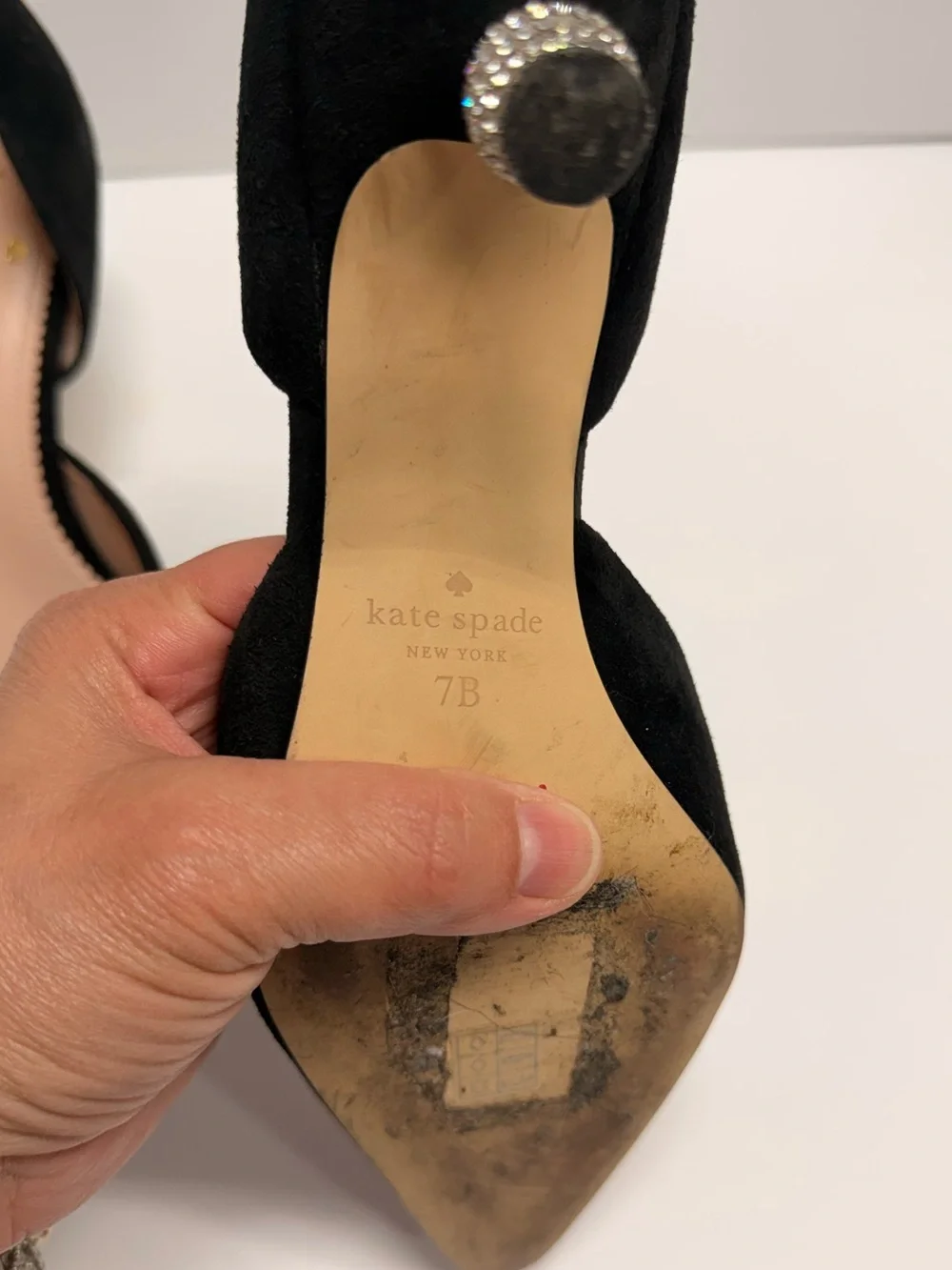 Kate Spade Black Suede kitten heels